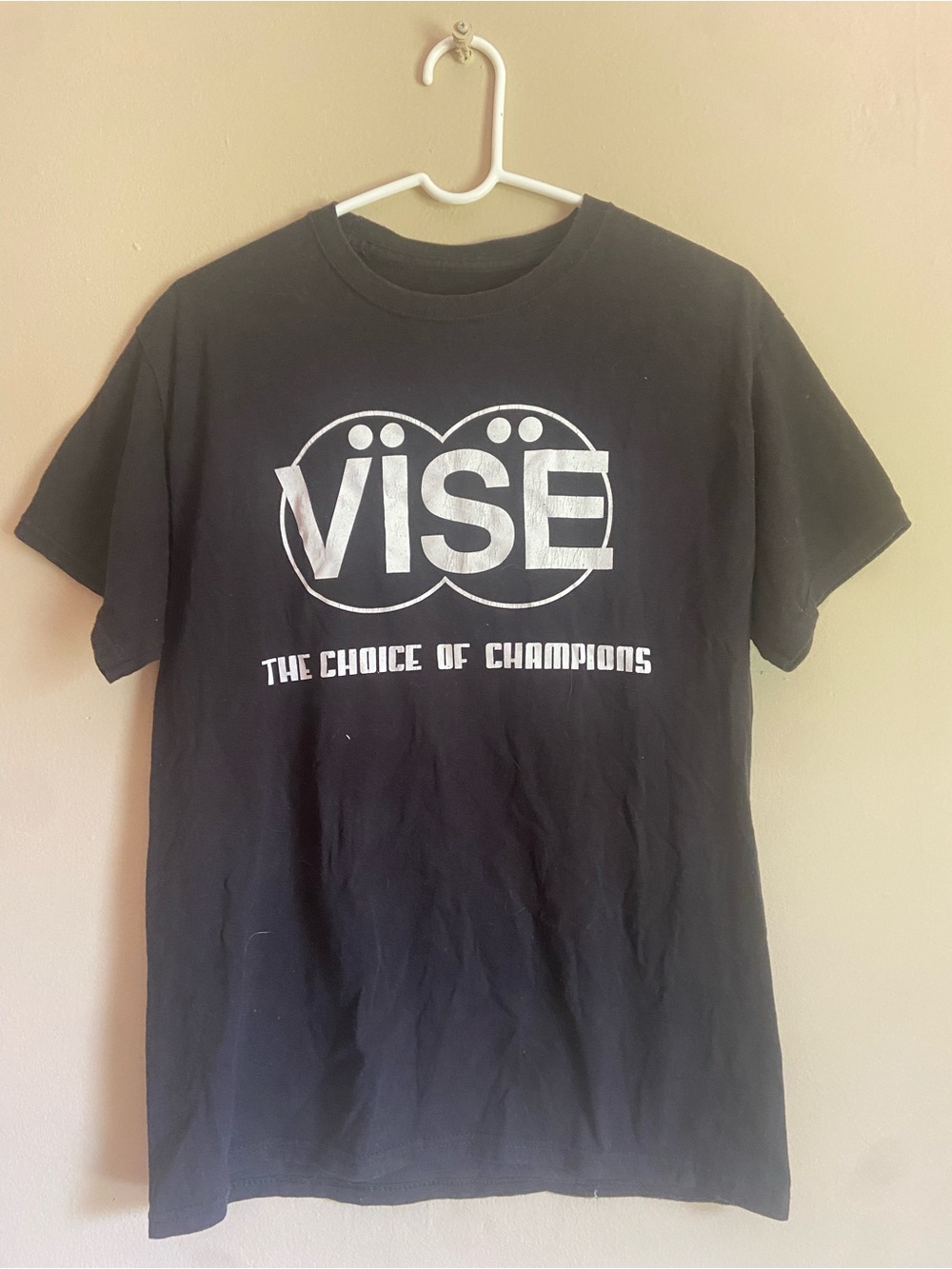 Hanes Black T‑Shirt with White VISE Graphic